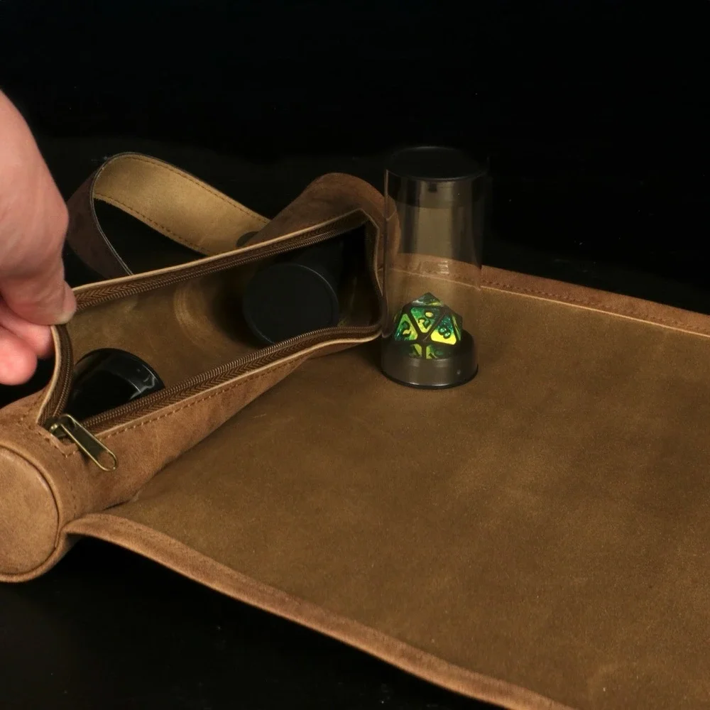 Dual Scroll of Rolling / Die Hard Dice PU Leather Rolling Tray & Storage Case
